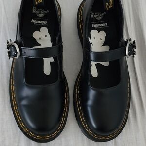 Marc Jacobs Black Mary Jane Platform Shoes with Yellow Stitching size 11 Womens